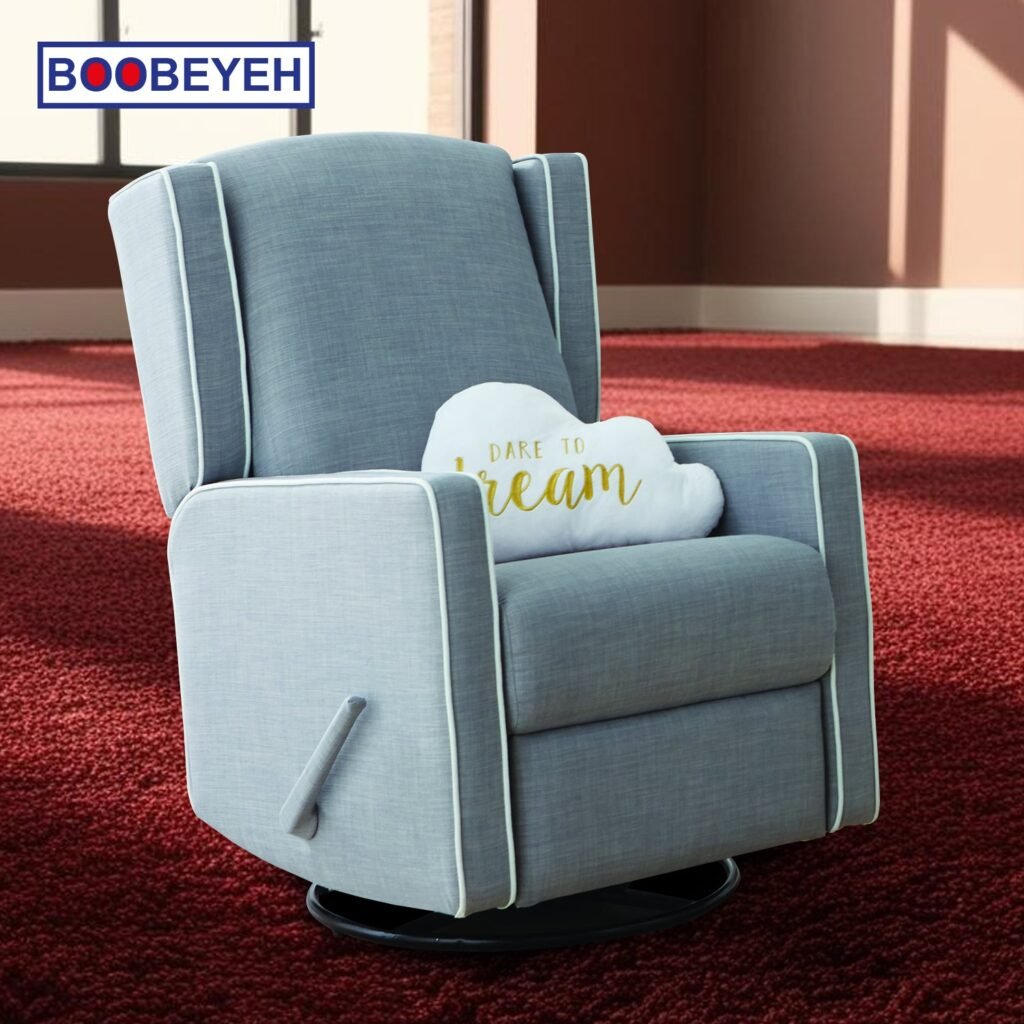 Boobeyeh luxglide 100 rocking chair in light grey