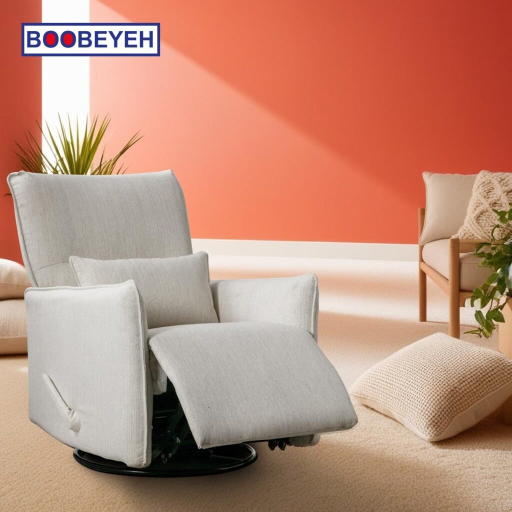 Boobeyeh luxglide 105 rocking chair - light gray fabric, comfort