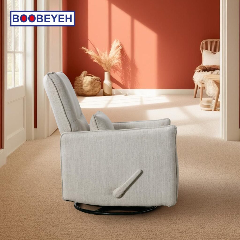 Boobeyeh luxglide 105 rocking chair - light gray fabric, comfort