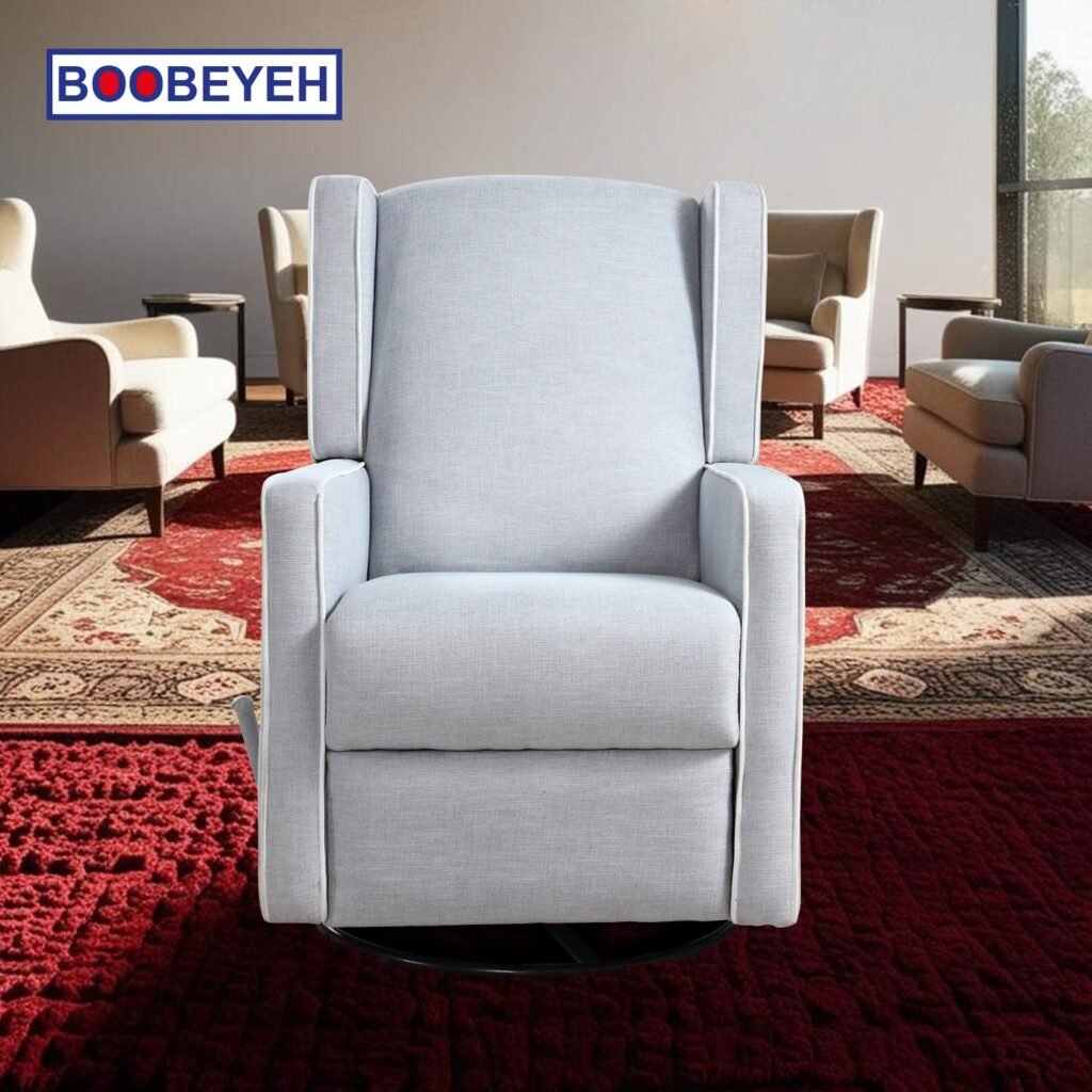 Boobeyeh luxglide 100 rocking chair in light grey