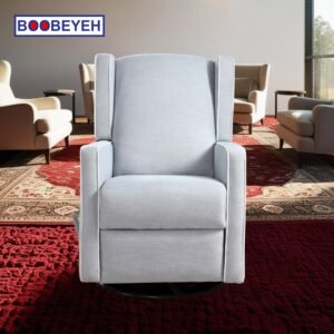 Boobeyeh luxglide 100 rocking chair in light grey