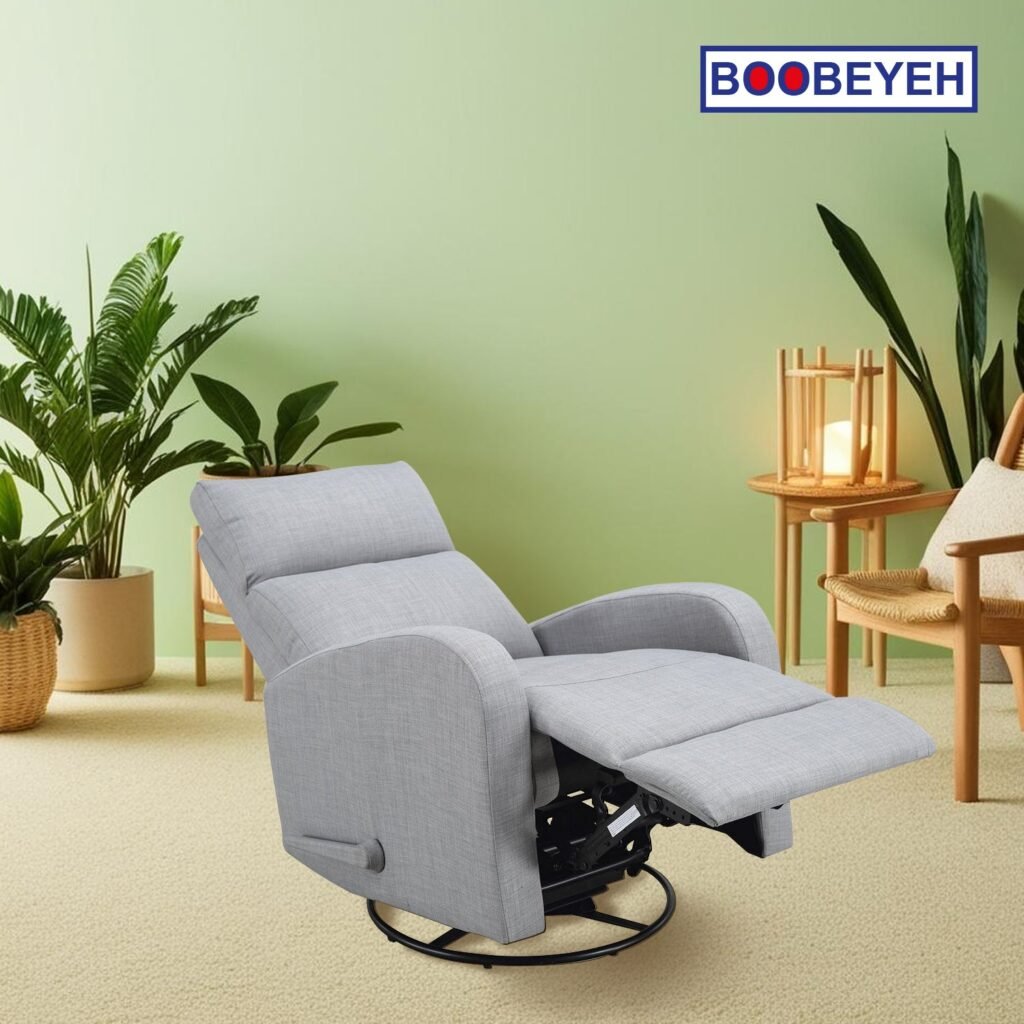 Boobeyeh luxglide 103 rocking chair - light gray fabric, comfort