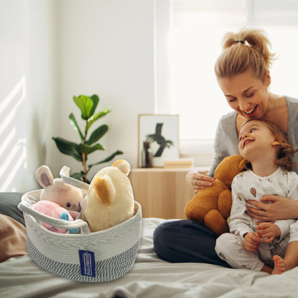 Boobeyeh grey stylish kids toy organizer storage basket - Image 4