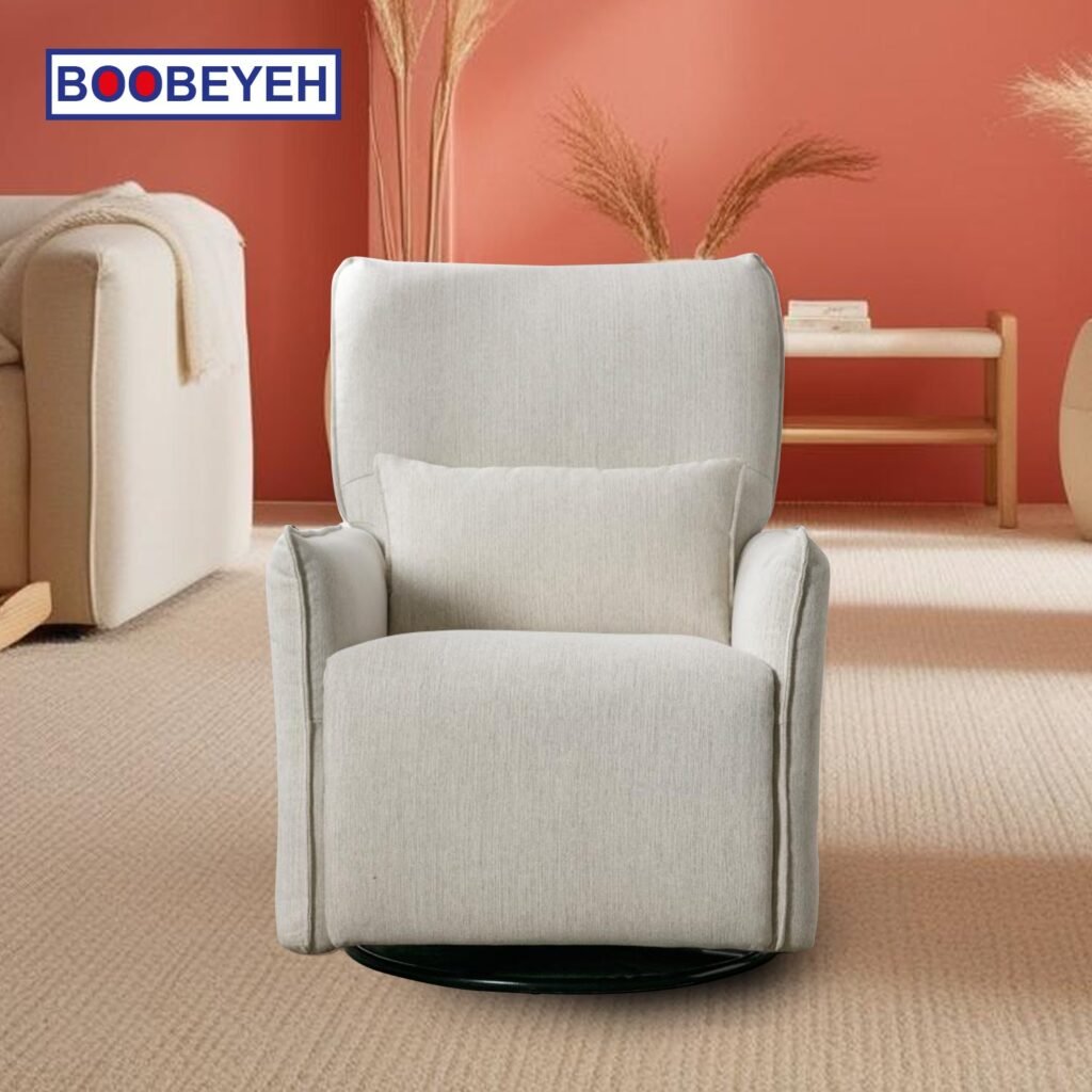 Boobeyeh luxglide 105 rocking chair - light gray fabric, comfort