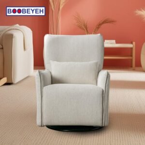 Boobeyeh luxglide 105 rocking chair - light gray fabric, comfort