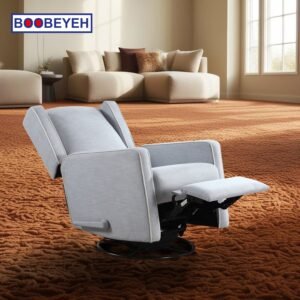 Boobeyeh luxglide 100 rocking chair in light grey