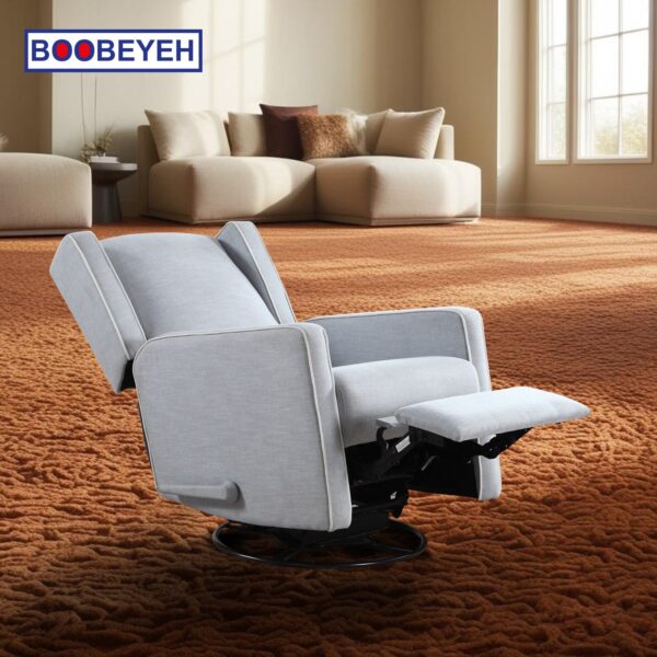 Boobeyeh luxglide 100 rocking chair in light grey - Image 5