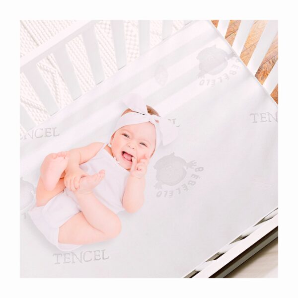 Boobeyeh tencel crib mattress cover - waterproof, breathable, for infants - Image 2
