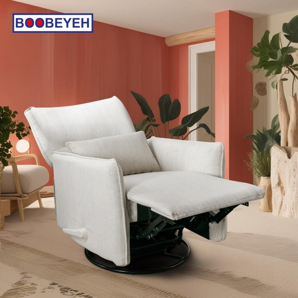 Boobeyeh luxglide 105 rocking chair - light gray fabric, comfort