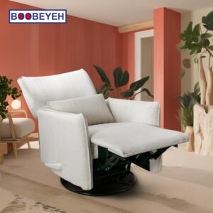 Boobeyeh luxglide 105 rocking chair - light gray fabric, comfort