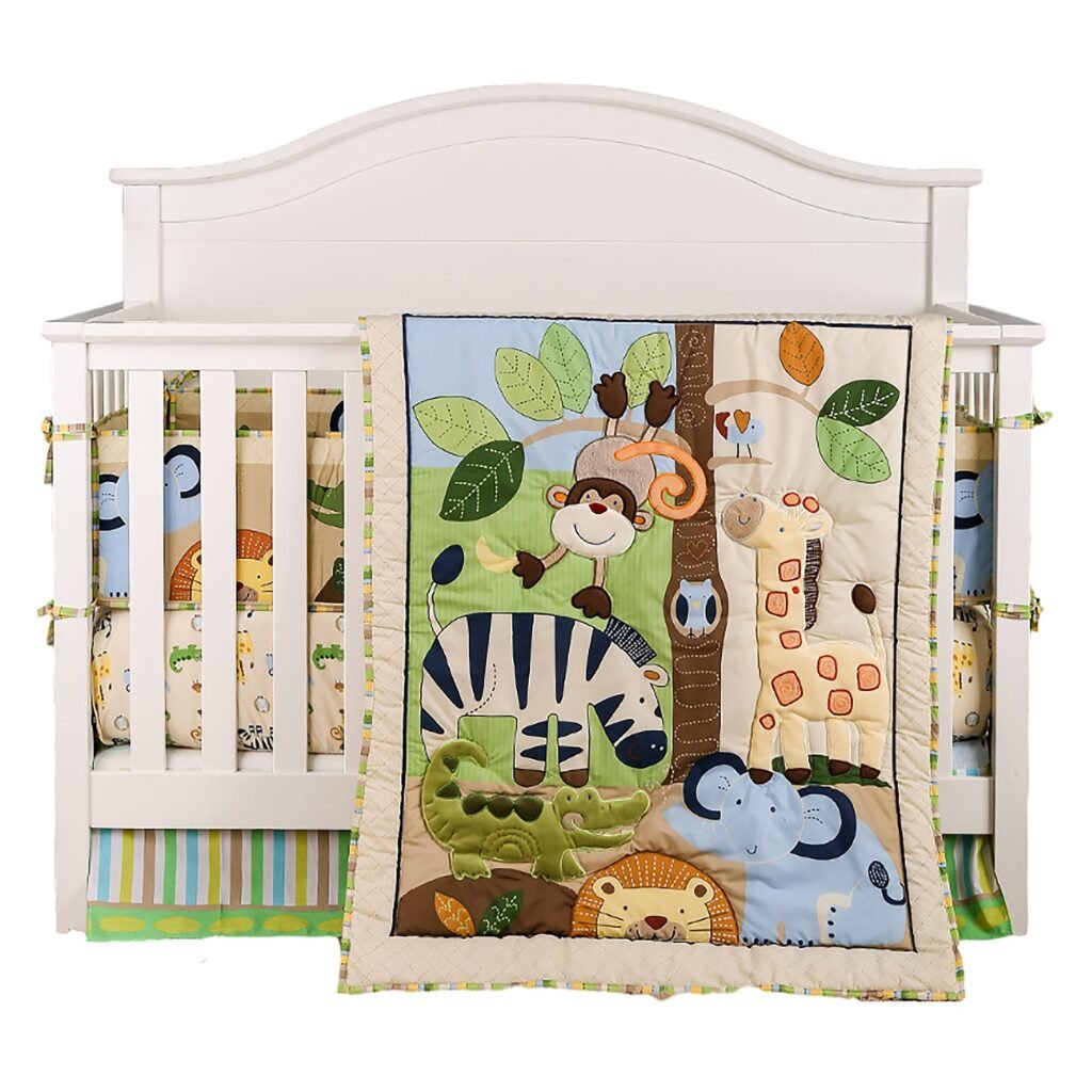 Boobeyeh 5-Piece jungle animal bedding set