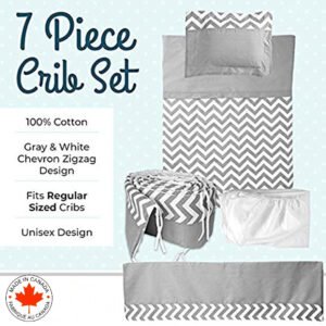 Boobeyeh nursery crib bedding set for boys and girls - 7-piece cozy set