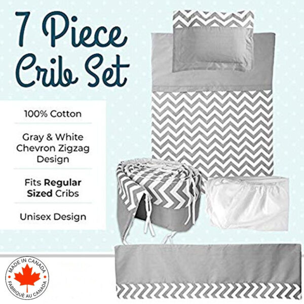 Boobeyeh nursery crib bedding set for boys and girls - 7-piece cozy set - Image 8