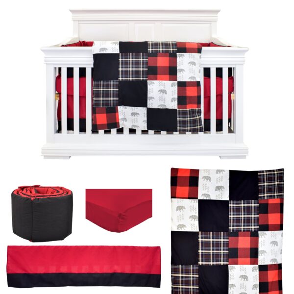 Bebelelo Nursery Crib Bedding Set for Boys and Girls - Baby Bedding 5 Pieces Set - Image 2