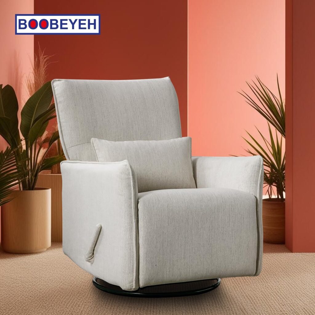 Boobeyeh luxglide 105 rocking chair - light gray fabric, comfort