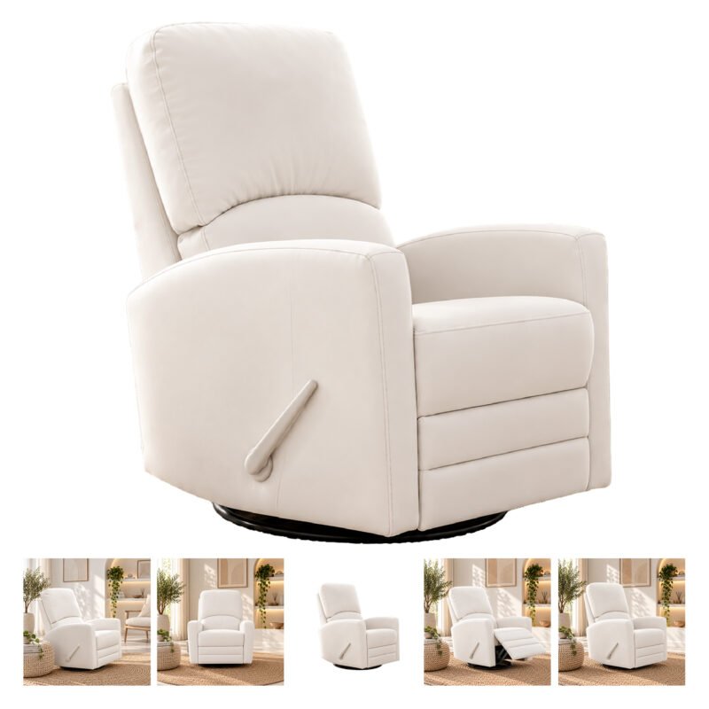 Boobeyeh luxglide 101 rocking chair - white leather