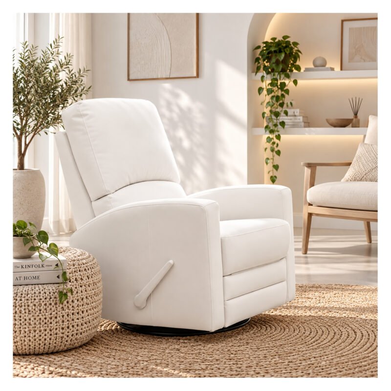 Boobeyeh luxglide 101 rocking chair - white leather
