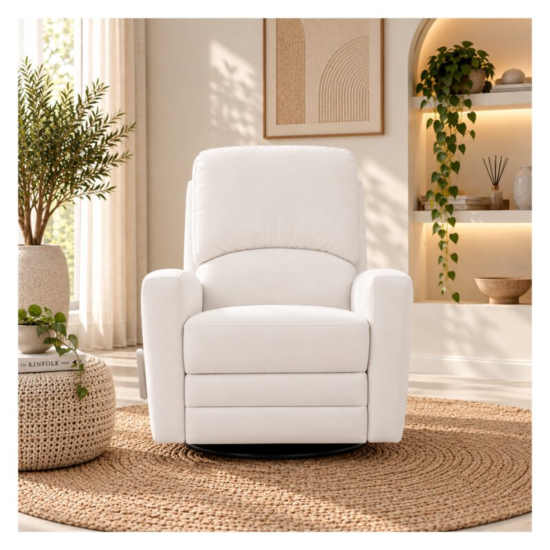 Boobeyeh luxglide 101 rocking chair - white leather
