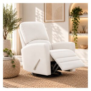 Boobeyeh luxglide 101 rocking chair - white leather
