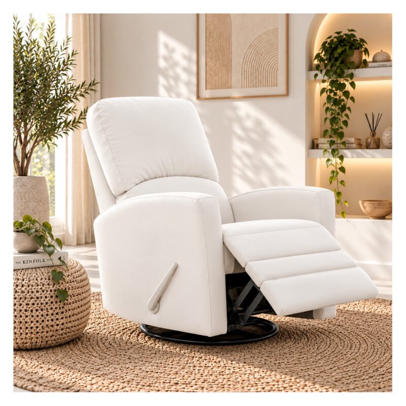 Boobeyeh luxglide 101 rocking chair - white leather