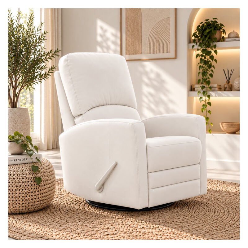 Boobeyeh luxglide 101 rocking chair - white leather