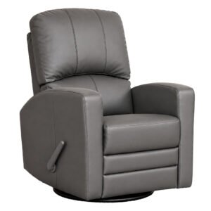 Bebe-Luxe-Glide-1022 Boobeyeh luxglide 102 rocking chair in dark grey leather, comfort and style.