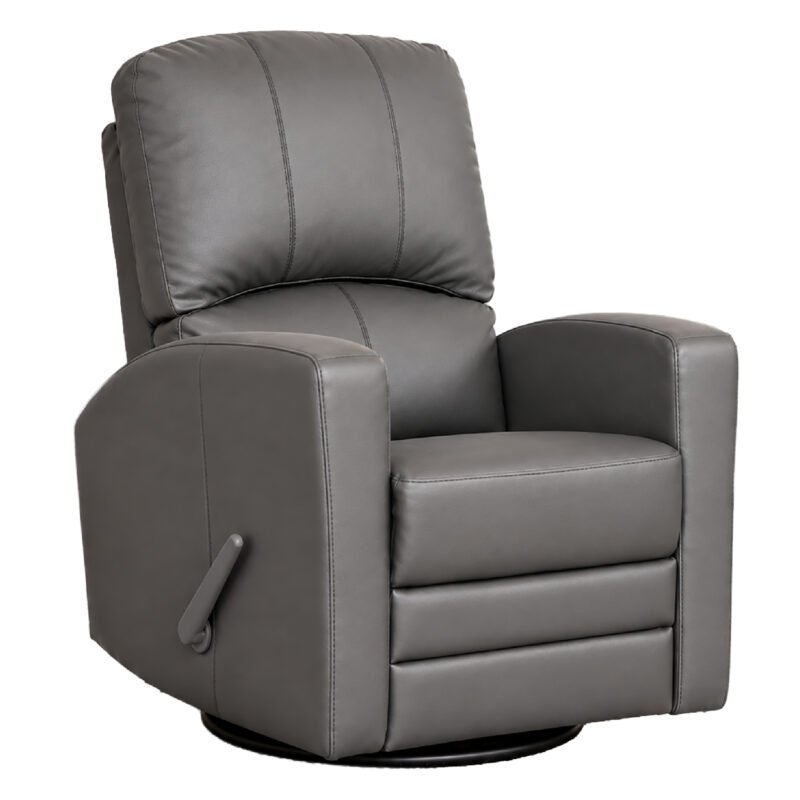 Bebe-Luxe-Glide-1022 Boobeyeh luxglide 102 rocking chair in dark grey leather, comfort and style.