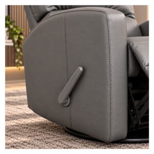 Bebe-Luxe-Glide-1026 Boobeyeh luxglide 102 rocking chair in dark grey leather, comfort and style.