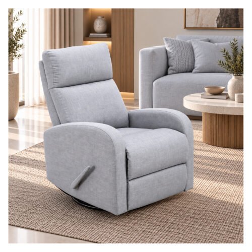 Bebe-Luxe-Glide-1033 Boobeyeh luxglide 103 rocking chair - light gray fabric, comfort