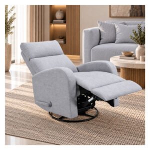 Boobeyeh luxglide 103 rocking chair - light gray fabric, comfort