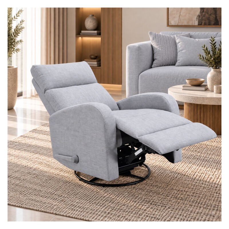 Boobeyeh luxglide 103 rocking chair - light gray fabric, comfort