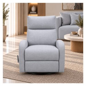 Boobeyeh luxglide 103 rocking chair - light gray fabric, comfort