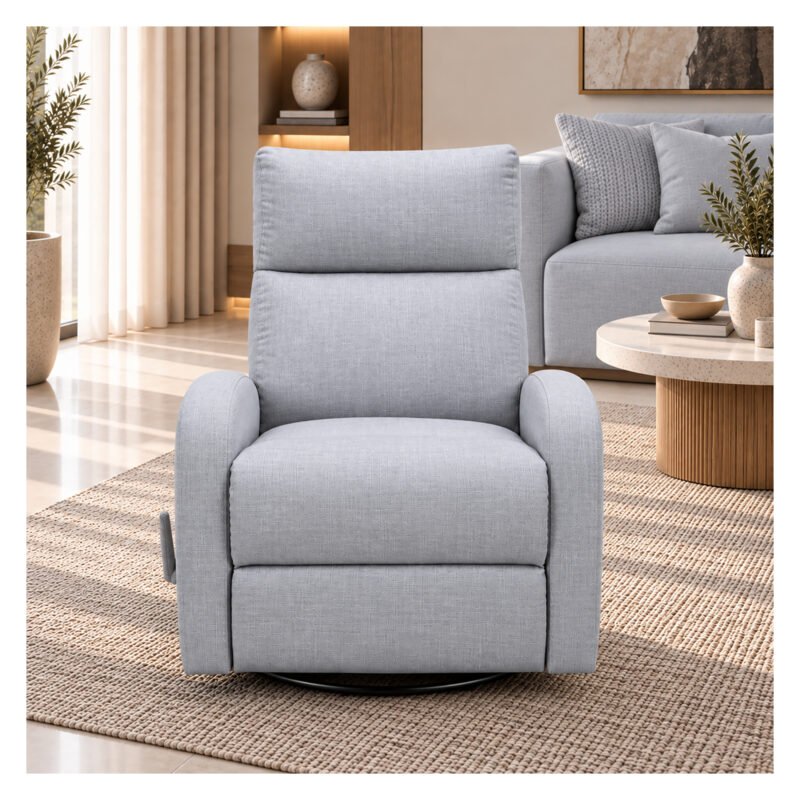 Boobeyeh luxglide 103 rocking chair - light gray fabric, comfort