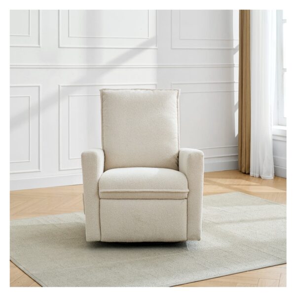 Upholstered rocking chair luxglide 108 for baby in beige fabric