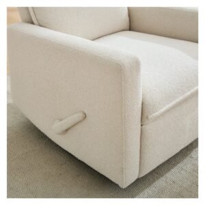 Upholstered rocking chair luxglide 108 for baby in beige fabric