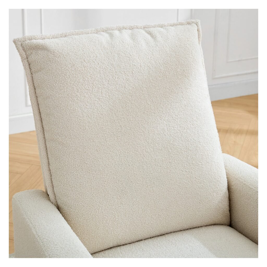 Upholstered rocking chair luxglide 108 for baby in beige fabric