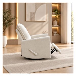 Bebe-Luxe-Glide-1083 Upholstered rocking chair luxglide 108 for baby in beige fabric