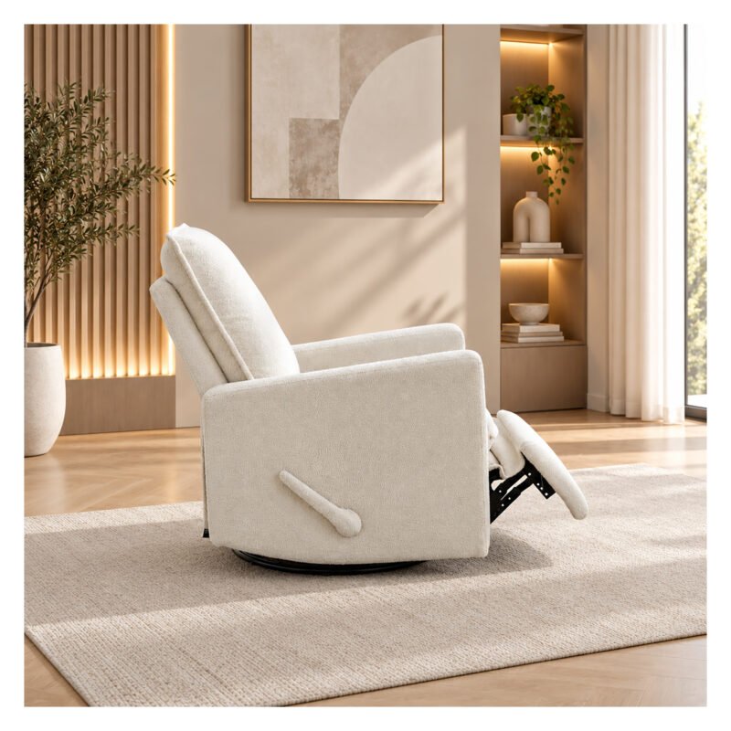 Bebe-Luxe-Glide-1083 Upholstered rocking chair luxglide 108 for baby in beige fabric
