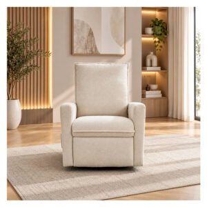 Bebe-Luxe-Glide-1085 Upholstered rocking chair luxglide 108 for baby in beige fabric