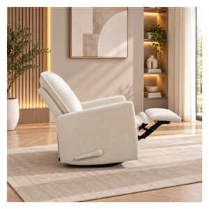 Bebe-Luxe-Glide-1086 Upholstered rocking chair luxglide 108 for baby in beige fabric
