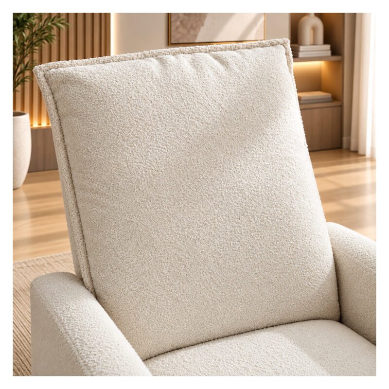 Bebe-Luxe-Glide-1089 Upholstered rocking chair luxglide 108 for baby in beige fabric