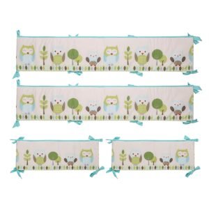 Boobeyeh 4-piece crib bedding set green owl