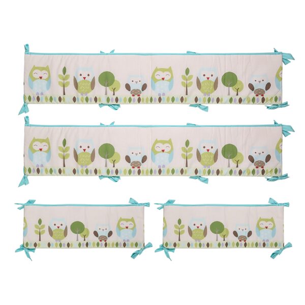 Boobeyeh 4-piece crib bedding set green owl - Image 7