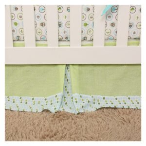 Boobeyeh 4-piece crib bedding set green owl