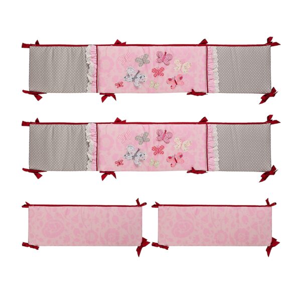 Boobeyeh cotton pink butterfly 4-piece crib set - Image 7