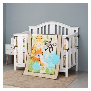 Boobeyeh jungle adventure 4-piece crib bedding set, tigre