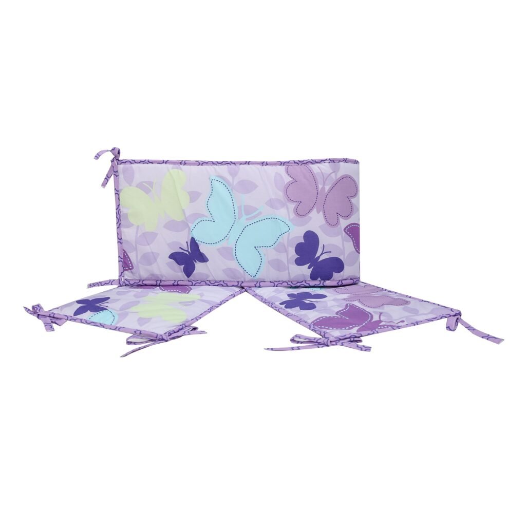 Boobeyeh purple butterfly crib bedding set 5 pieces