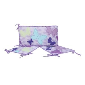 Boobeyeh purple butterfly crib bedding set 5 pieces