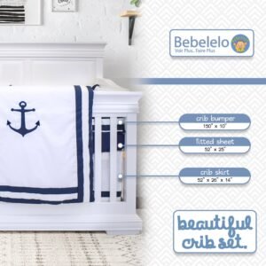 Arrow white and blue baby boy bedding set - cozy nursery essentials