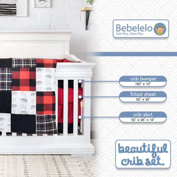 Bebelelo Nursery Crib Bedding Set for Boys and Girls - Baby Bedding 5 Pieces Set - Image 5